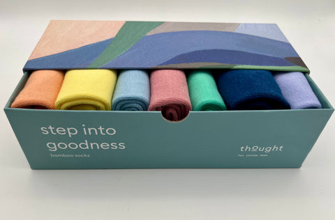 Colours of the rainbow box of bamboo socks