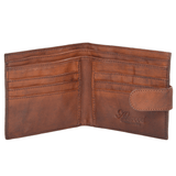 Vintage style leather wallet inside