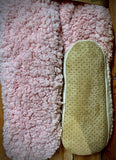 Fluffy house socks with sole