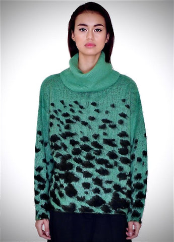 Teal Leopard print jumper