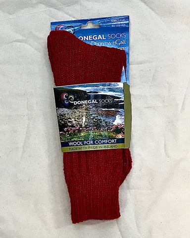 Red Irish wool sock